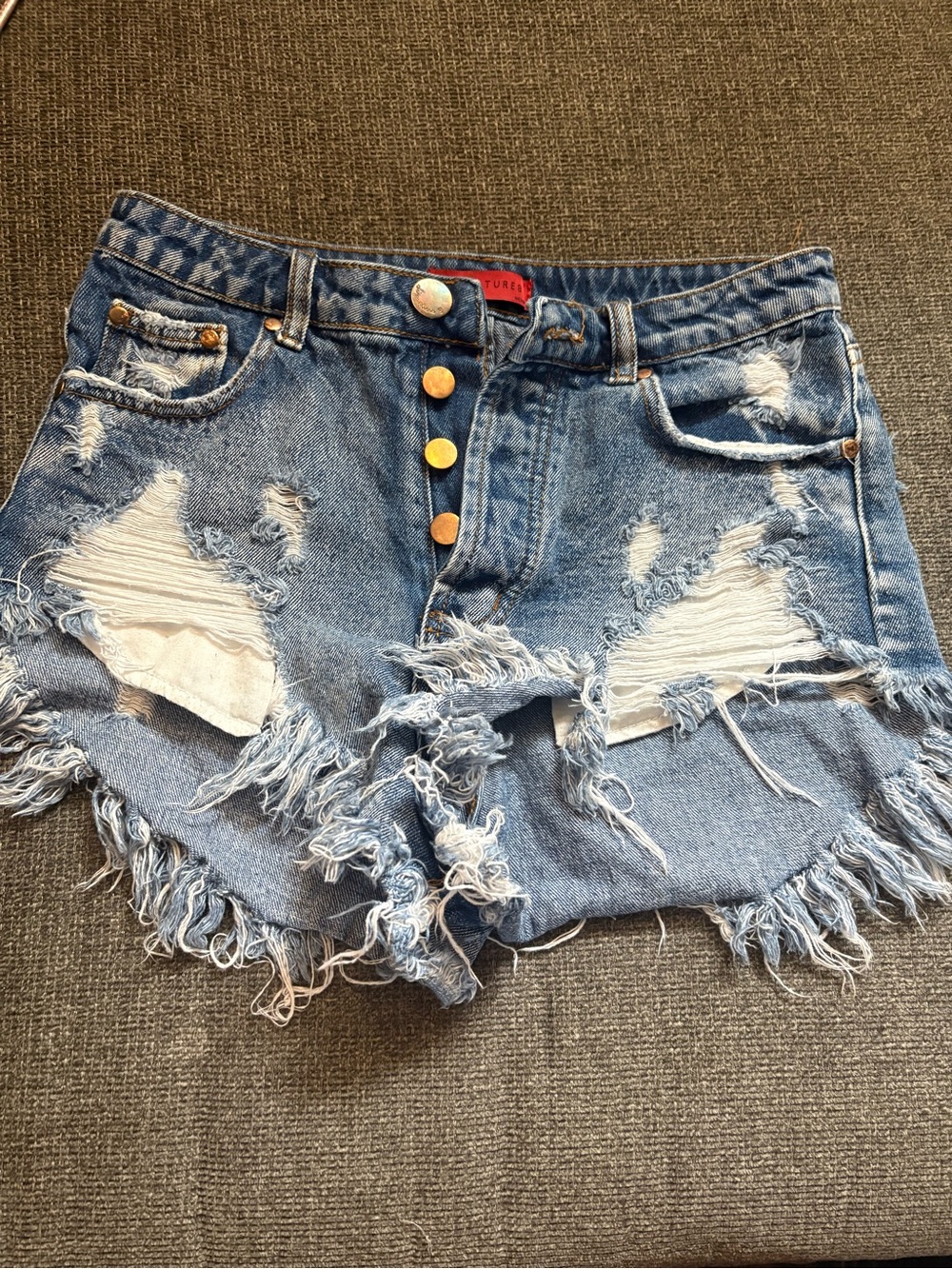 Signature8 Distressed Light Blue Denim Shorts